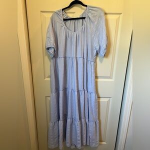 Entro Light Blue Tiered Maxi Dress